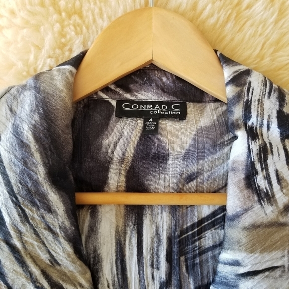 Conrad C COLLECTION Vintage 80s Structured Collar Single-breasted Blazer 4 - Picture 6 of 9